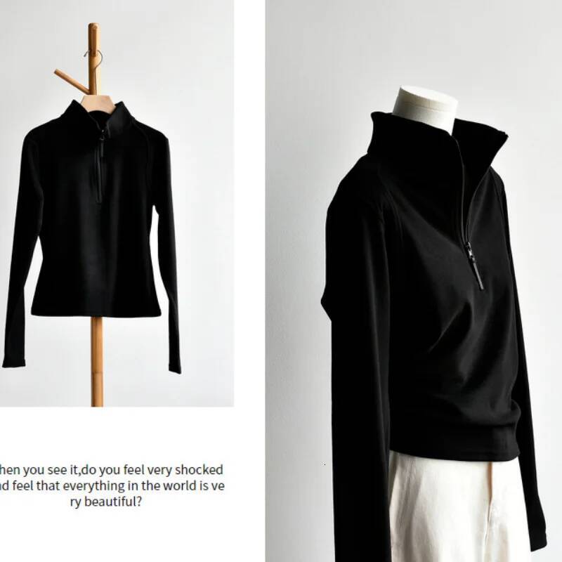 Zipper Collar Women's Sport Fitness Loose Jacket, Casual Long Sleeve Running Top, Solid - Color Yoga Wear Shirt Gym Outerwear