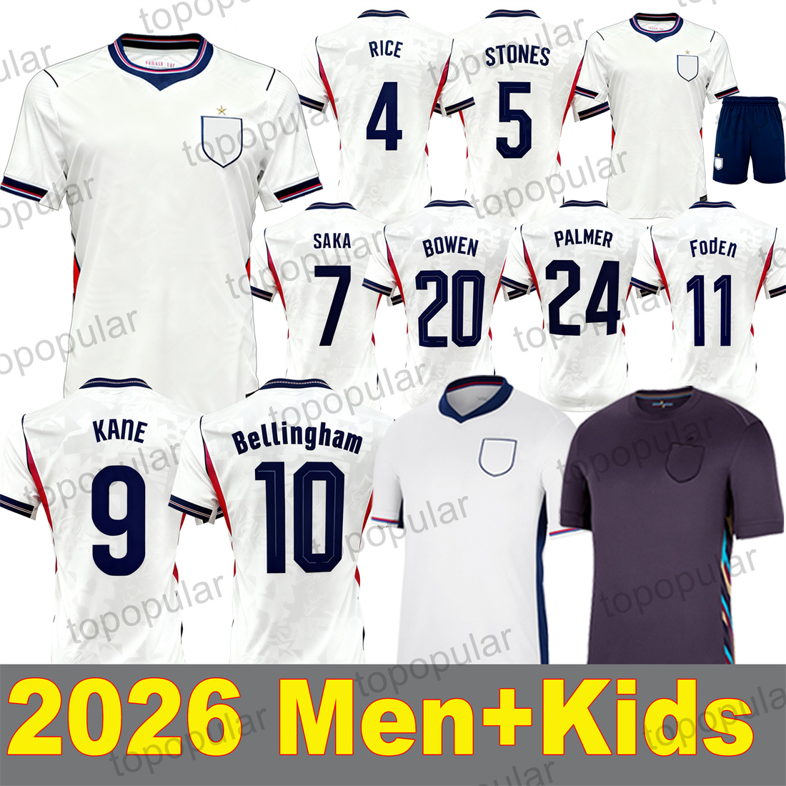 2026 BELLINGHAM Soccer Jerseys 24 25 SAKA FODEN RASHFORD STERLING Englands football shirt GREALISH National Team KANE Football Shirt Kit Kids Kit