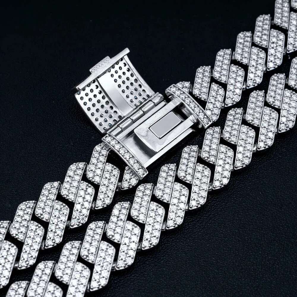 moissanite Hip Hop Jewelry Sier 14mm gold Sterg Sie Chain For Men necklace miami cuban k chain necklaces