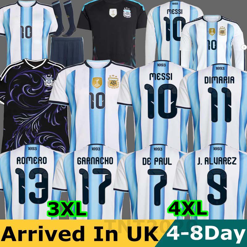 50th anniversary 2025 2026 Argentina Soccer Jerseys Long Sleeve MESSIS GARNACHO DE PAUL aRgENTIna National Team MARTINEZ Maradona Football Shirts DI Maria Kids