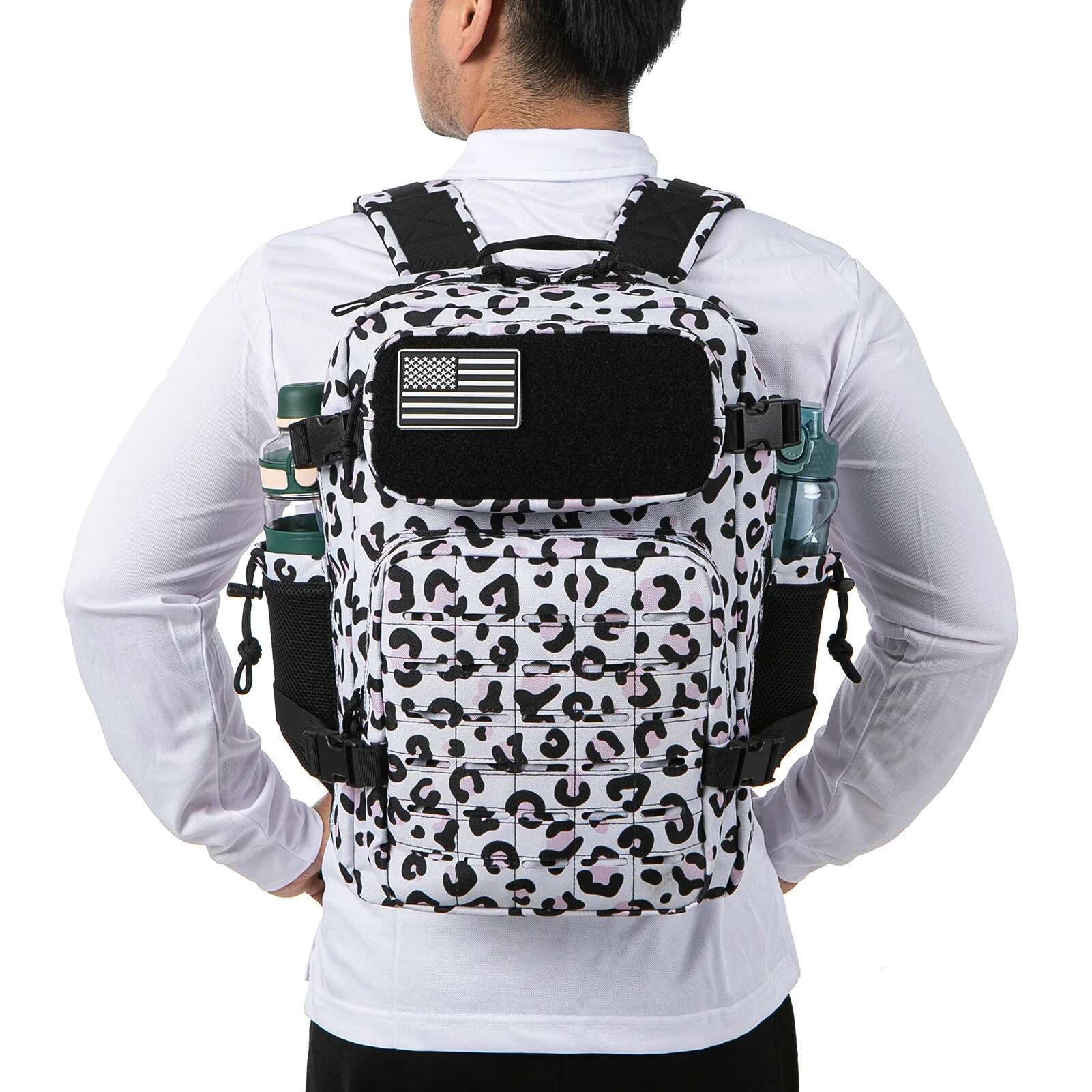 L Women Men Backpack For Tactical Laser Cut Molle Heavy Duty Backpack School Bag Gym Rucksack Treeking With Dual Cup Holder