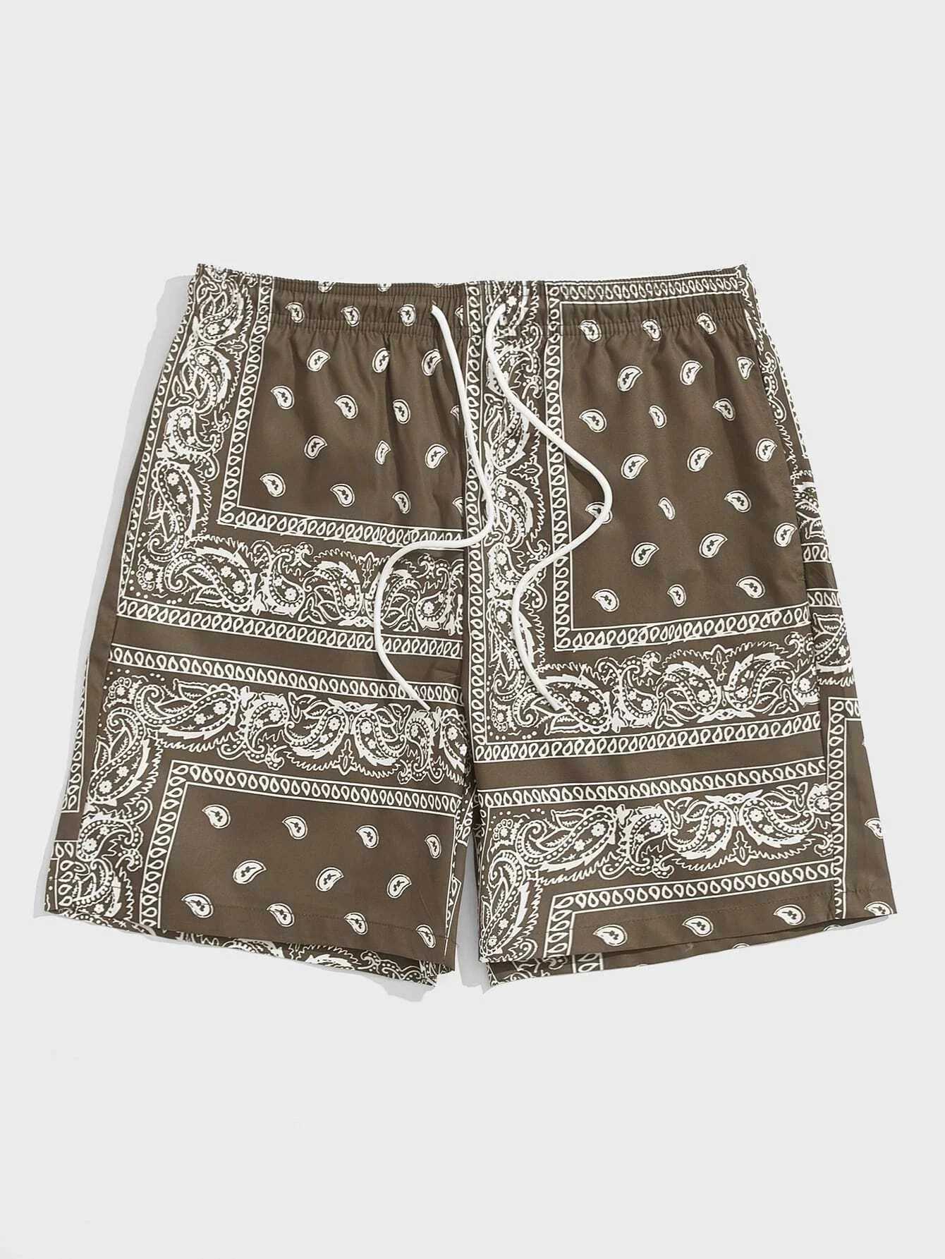 Trend Bandana Graphic Beach Shorts Mens Summer Fashion 3D Printed Swimming Shorts Loose Casual Street Clothing Hawaiian Shorts X2504101