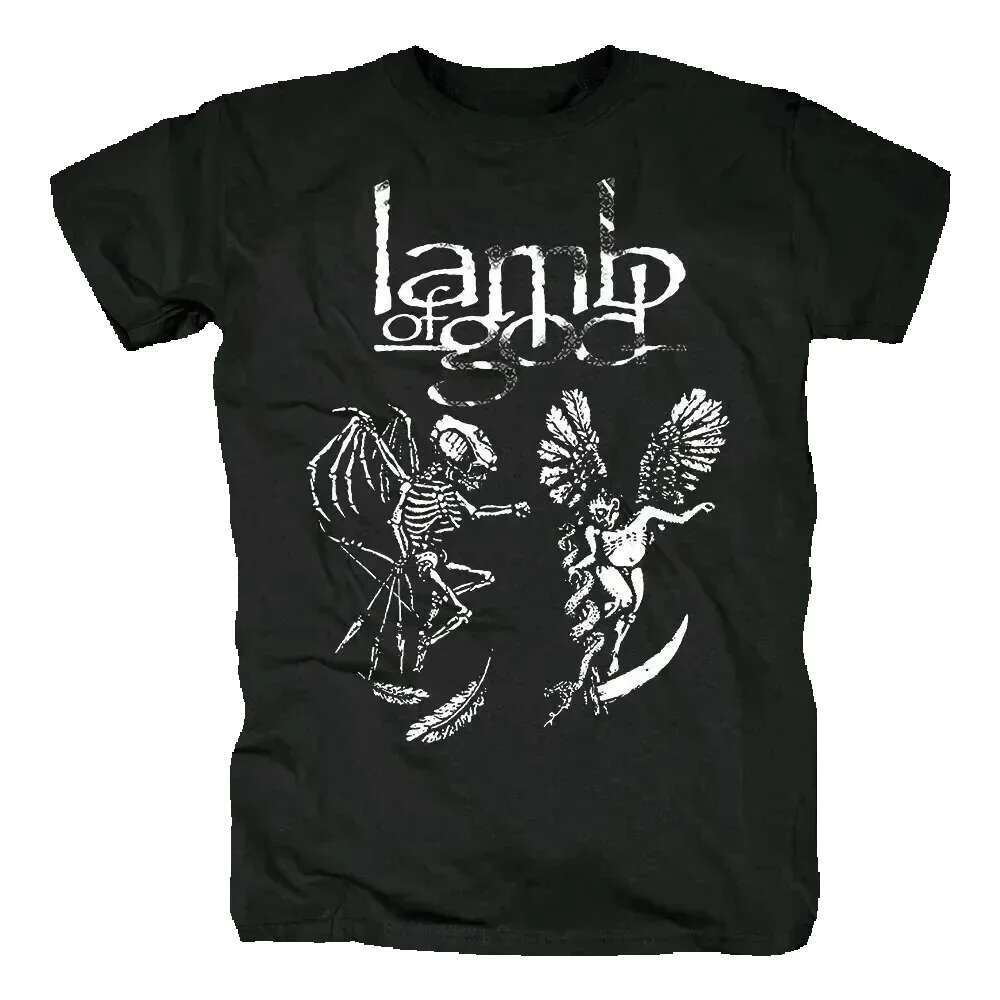 God Lamb Heavy Spirit Group Men's Summer Short Sleeve Pattern Haruku Street Clothing T-shirt