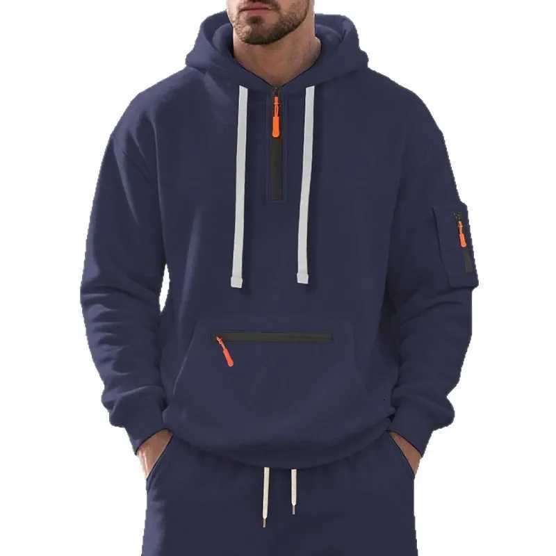 Mens Loose Fit Fleece Lined Hoodie Casual American Style Sportswear Comfortable Breathable Streetwear Fashion Sweatshirt W251110