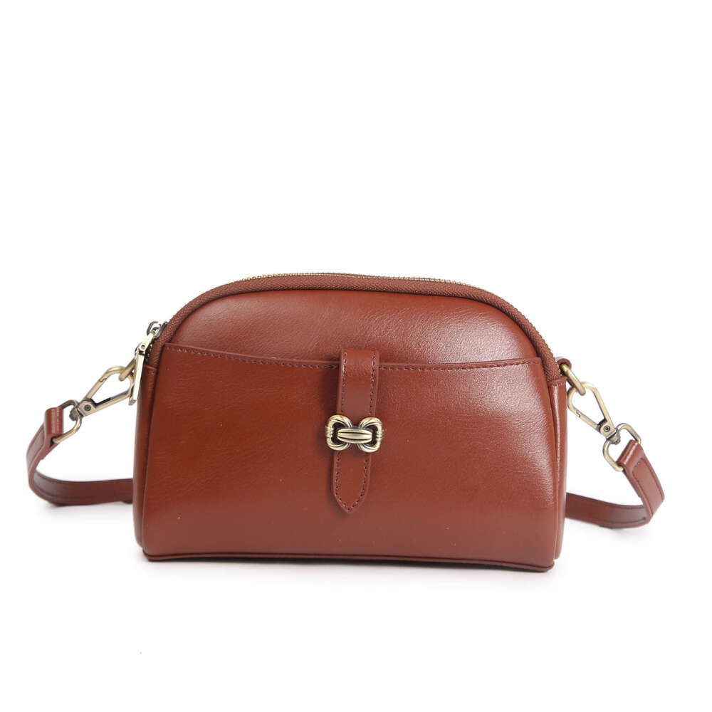 Cross Border New Crossbody Genuine Leather Phone Commuter Women S Small Square Single Shoulder Pillow Bag High Quality