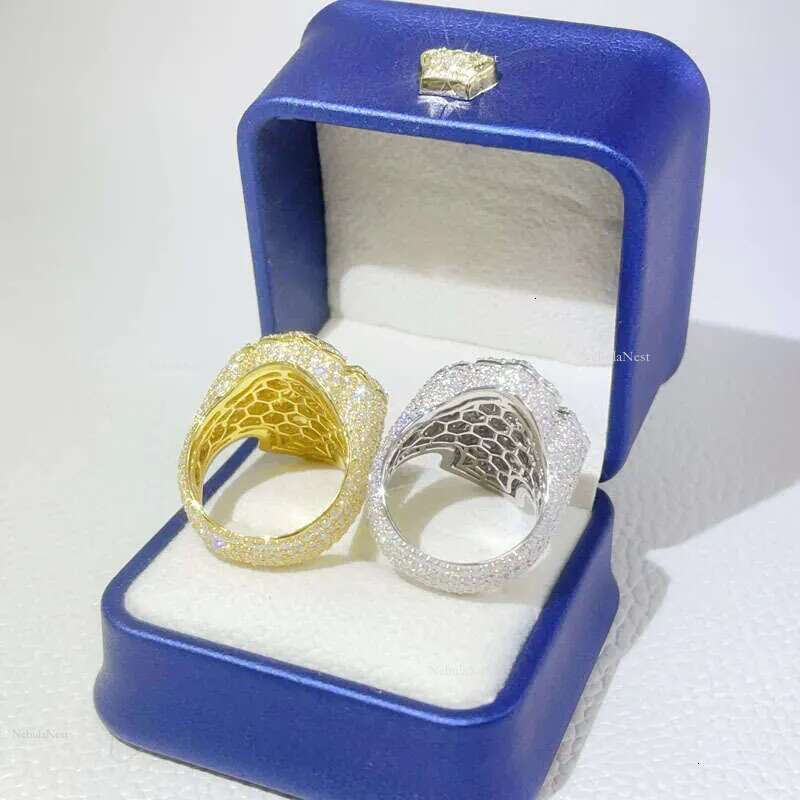 Tingjie's new cross, square sugar, zircon ring, personalized hip-hop trendy couple accessory