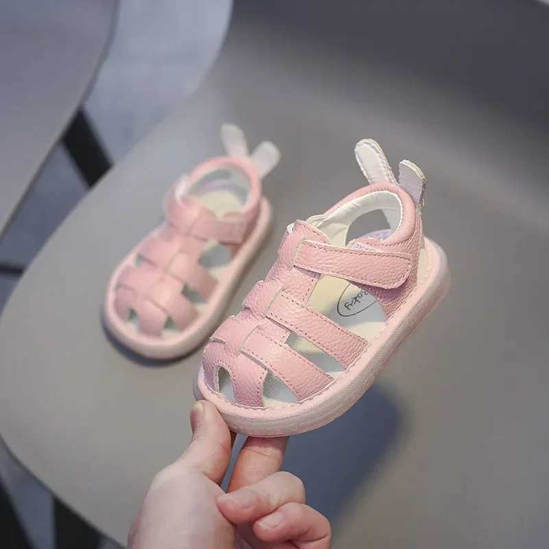 Baby girl genuine leather sandals boys summer shoes baby toddler shoes anti slip soft sole childrens casual beach sandals Z250410
