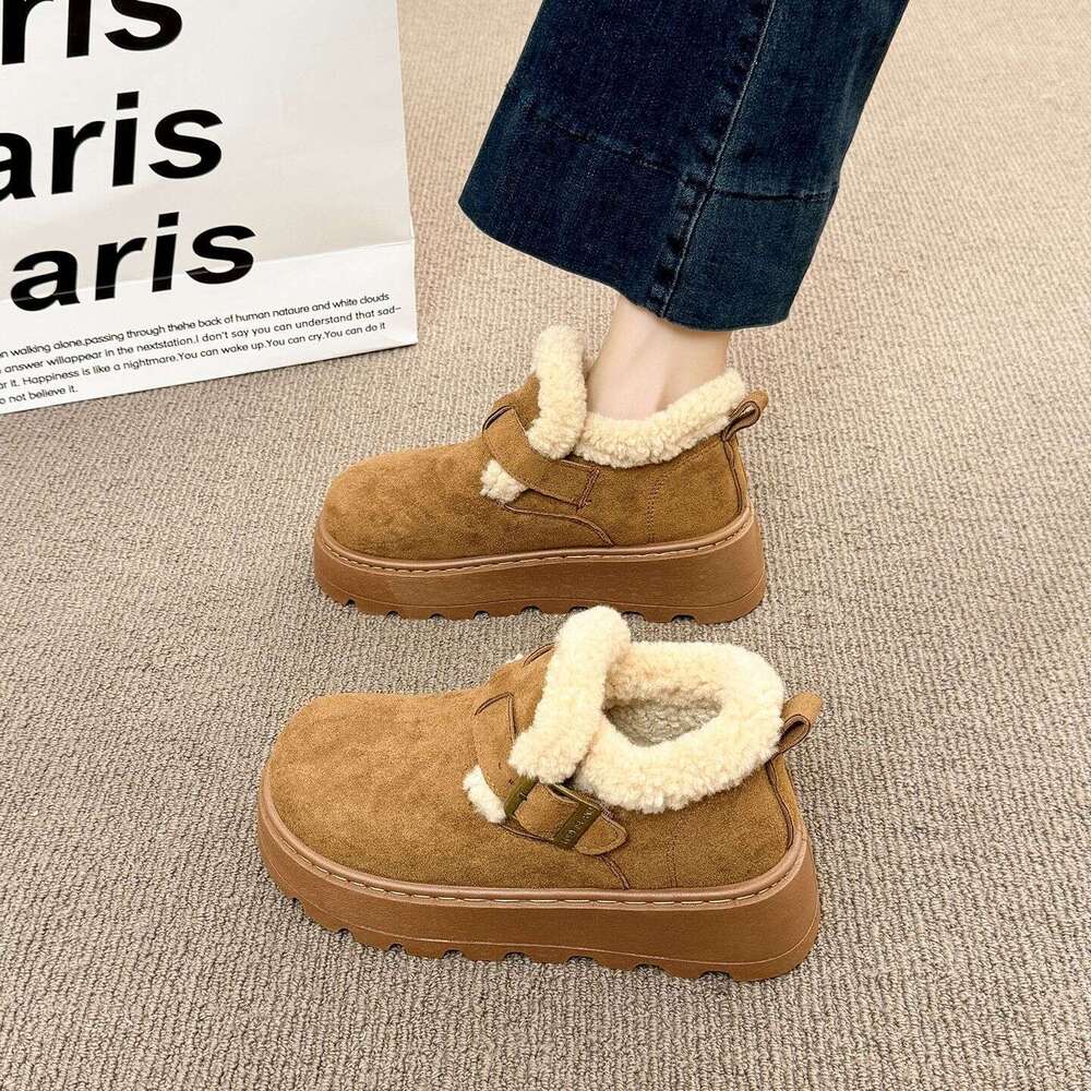 Designer Classic Ultra Mini Boots Women Snow Boots Buckled Platform Short Women Chestnut Sand Winter Non-Slip Warm Thickened Outdoor Casual Snow Boots