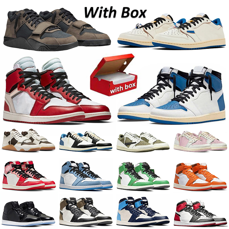 Jack TR With Box Basketball Shoes TS Fragment 1 Designer Sneakers 1s Low Sail Reverse Mocha Chicago Union Space Jam UNC High Trainers J1 Sneaker Outdoor Chaussure 36-47