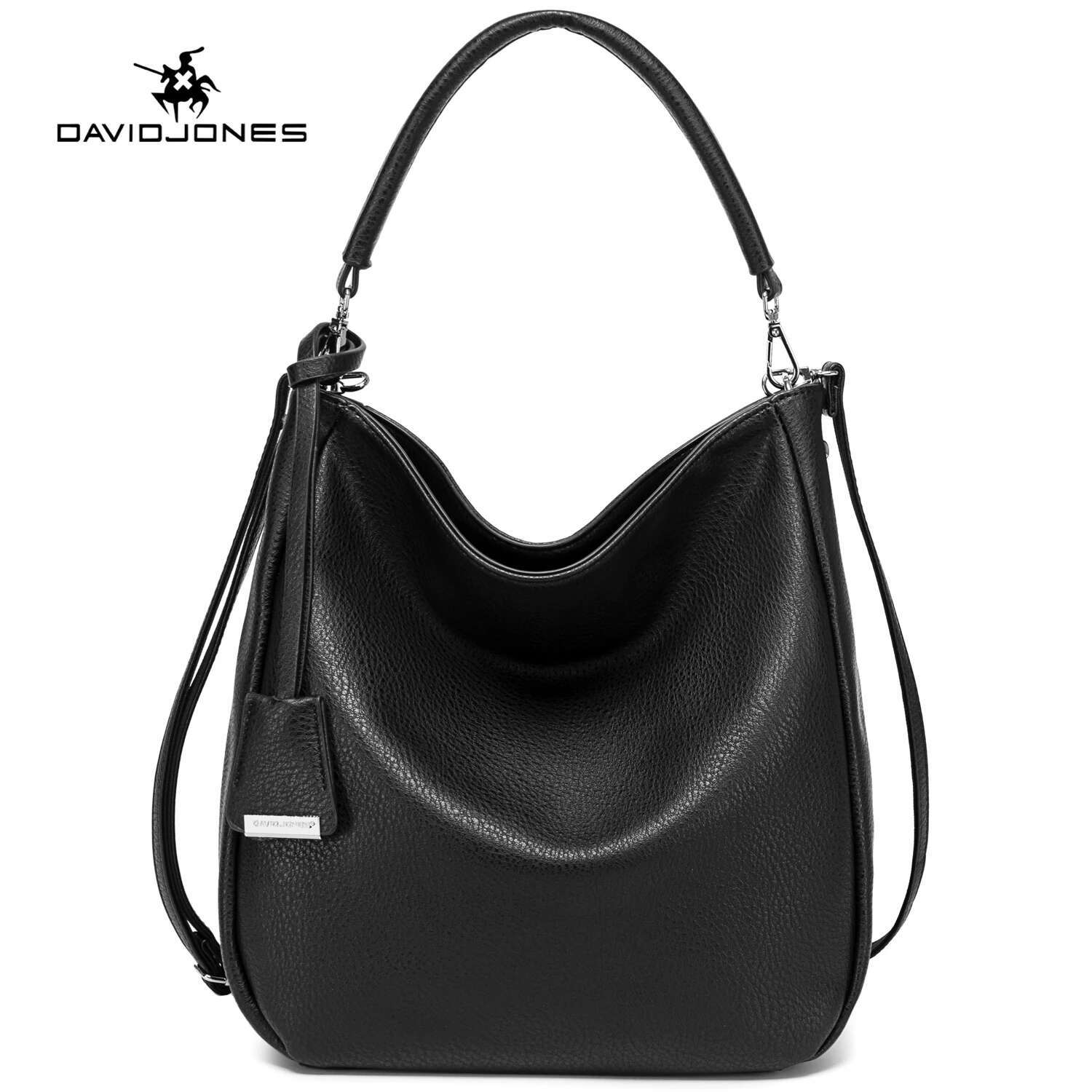 David Jones Soft Faux Leather Tote Bag Medium Ladies Top-Handle Bags Fashion Handbags For Women Designer Satchel