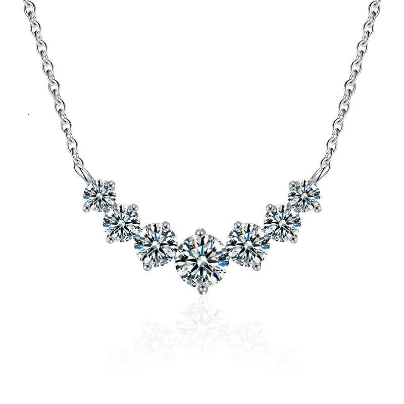 High Quality Womens 925 Sterling Silver VVS D Color Moissanite Pendant Necklace High Quality Moissanite Jewelry
