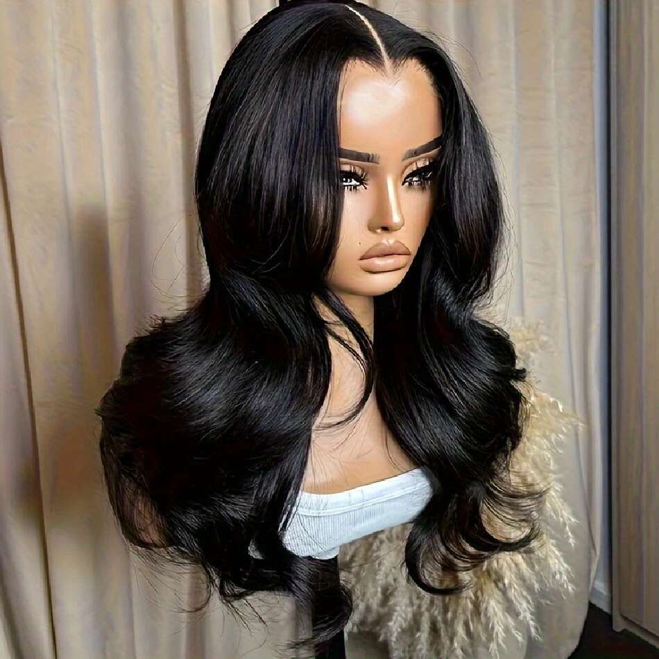 Put On And Body Curtain Bang Bye Knots Glueless Cut 4X4 Lace Front Wigs Human Hair For Beginners No Glue Brazilian Virgin Loose Wave Bleached Pre Pluc