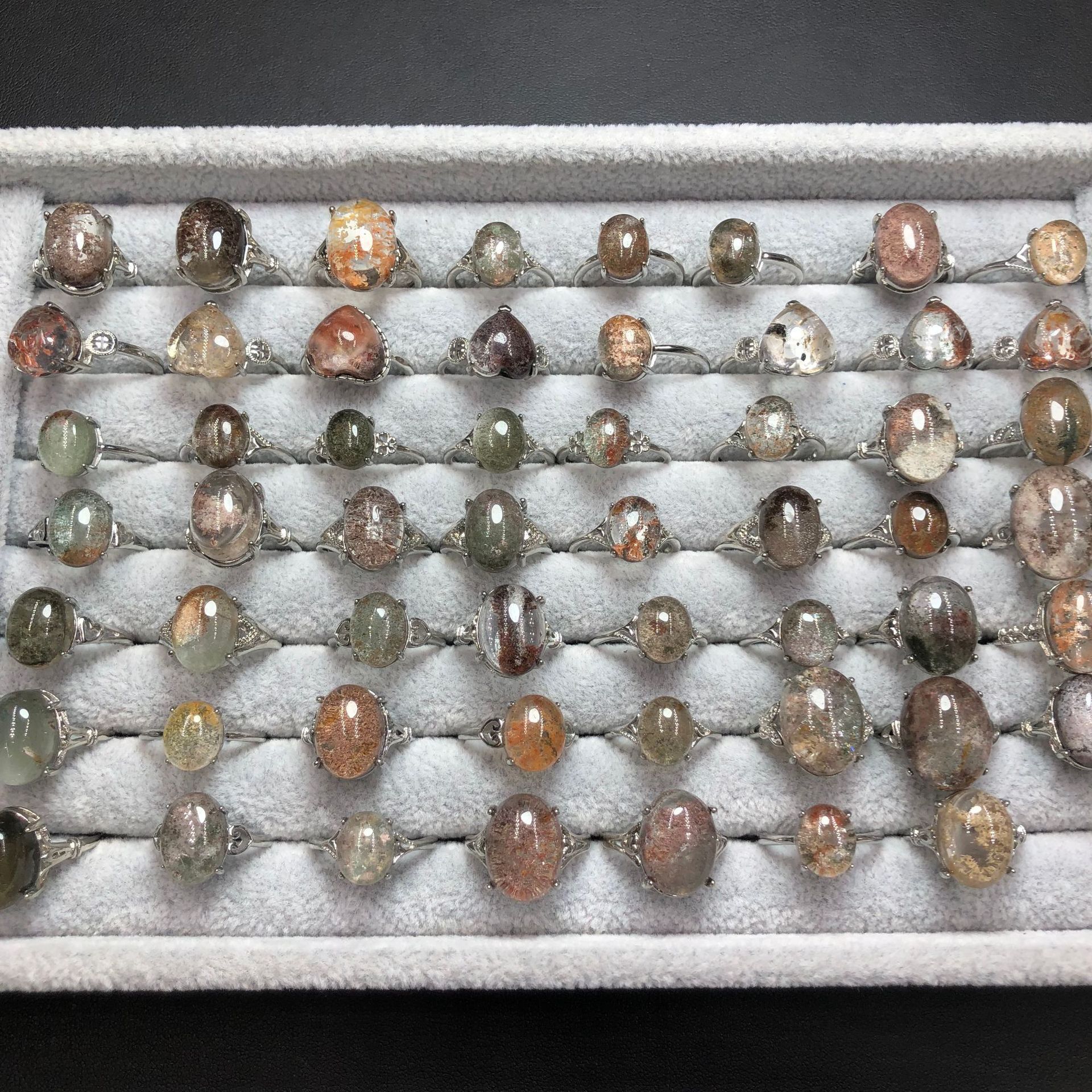 Natural Colored Ghost Ring Copper Designer Ring Inlaid With Fashionable, Elegant And Exquisite Women's Styles Available For Cross-border Fashion 