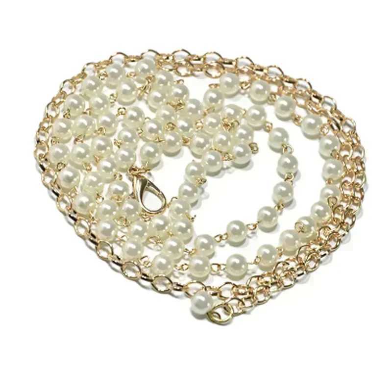 Summer clothing accessories tassel imitation pearl strap used for retro patterned belly dance waist dress accessories X250410