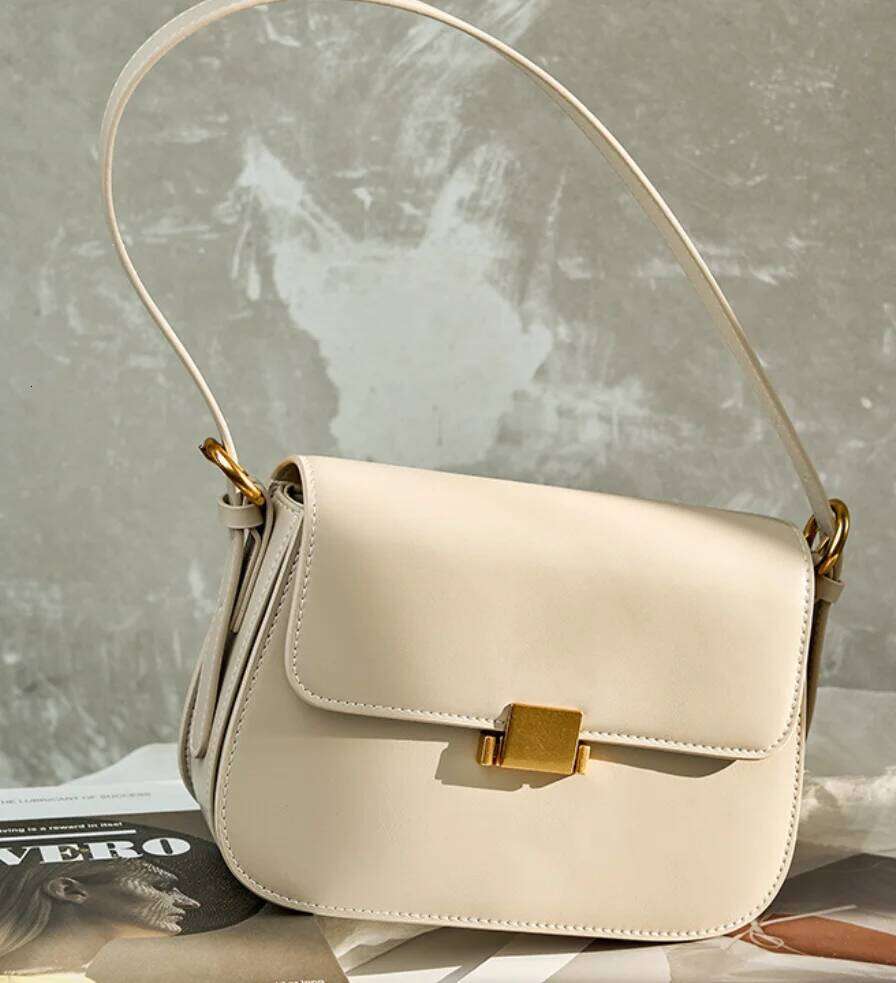 Classic Box Hobo Shoulder Cowhide Genuine Leather Women Vintage Fashion Large-Capacity Commuting Shopping Slant Bag St251110