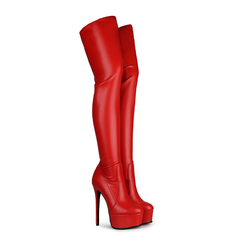 Chengdu Handmade Thigh High Stiletto Boots Women's Platform Extreme Heels Elastic Performance Boots Custom Color Boots