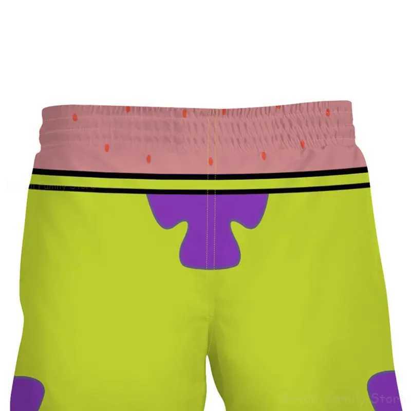 SquarePants Animated Short Film Personalized Childrens Boys Summer Shorts Casual Fitness Shorts Printed Beach Shorts X250410