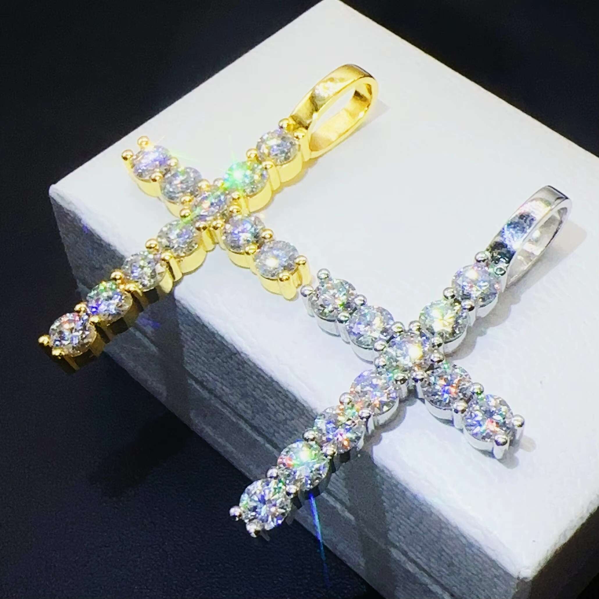 2023 Hot Sale Hip Hop Jewelry VVS Diamond Chain Men Women Necklace Pass Tester Iced Out Custom Cross Pendant