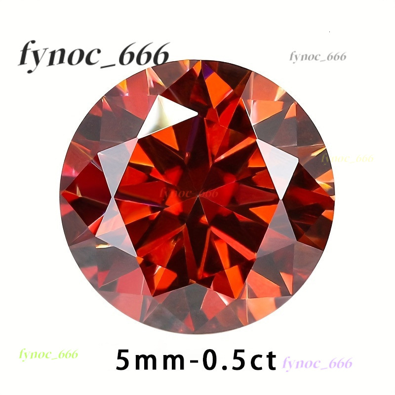 Colorful Round 5ct Pomegranate Red Moissanite Loose Stone VVS1 Cut Inlay Jewelry DIY Material