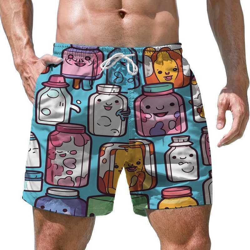 Retro and fun 3D printed mens shorts quick drying swimming shorts casual beach shorts oversized sports shorts trending mens clothing X250410