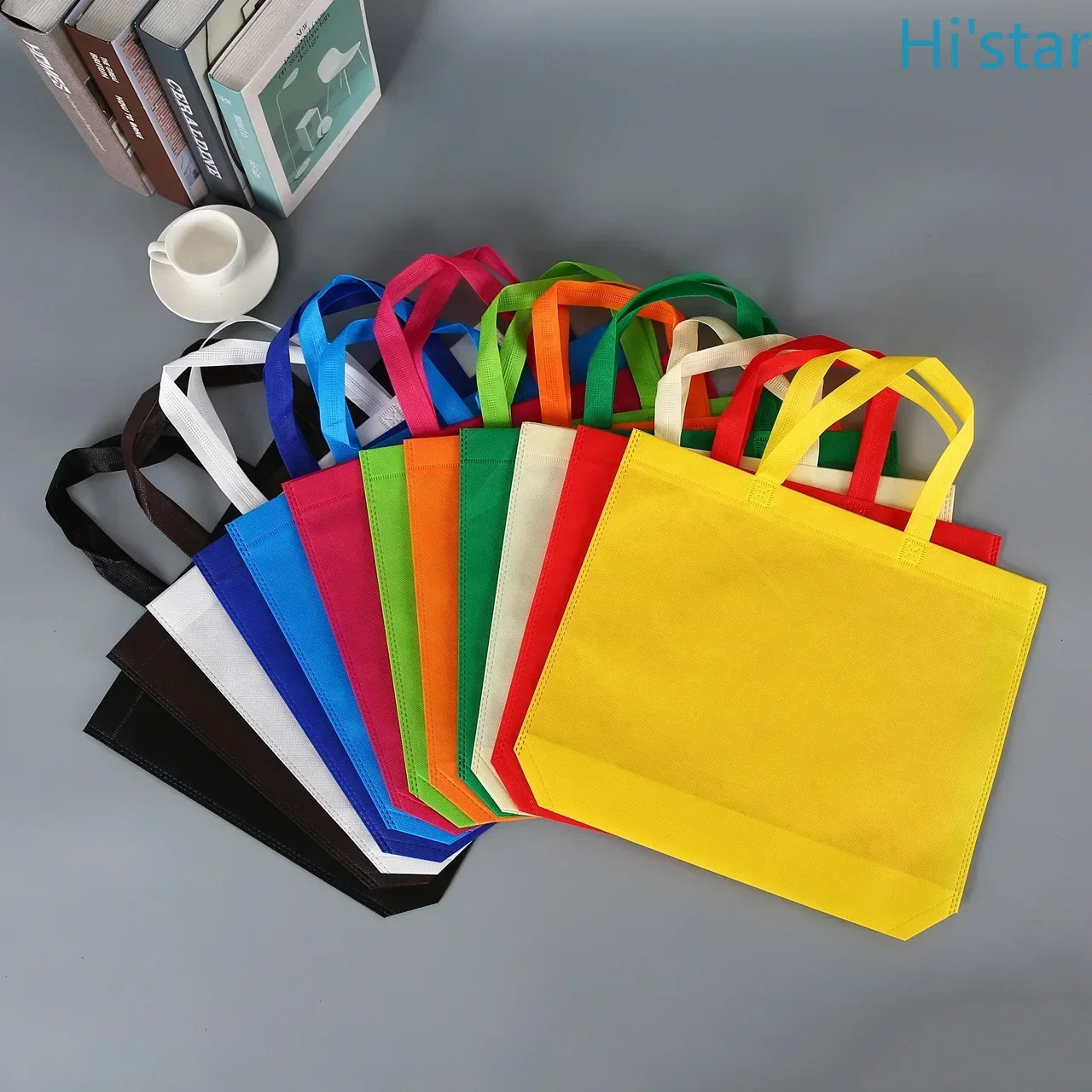 10 Pcs Reusable Large Canvas Cotton Fabric Shopper Bag Women Shoulder Tote Nonwoven Environmental Case Organizer Multifunction 251110