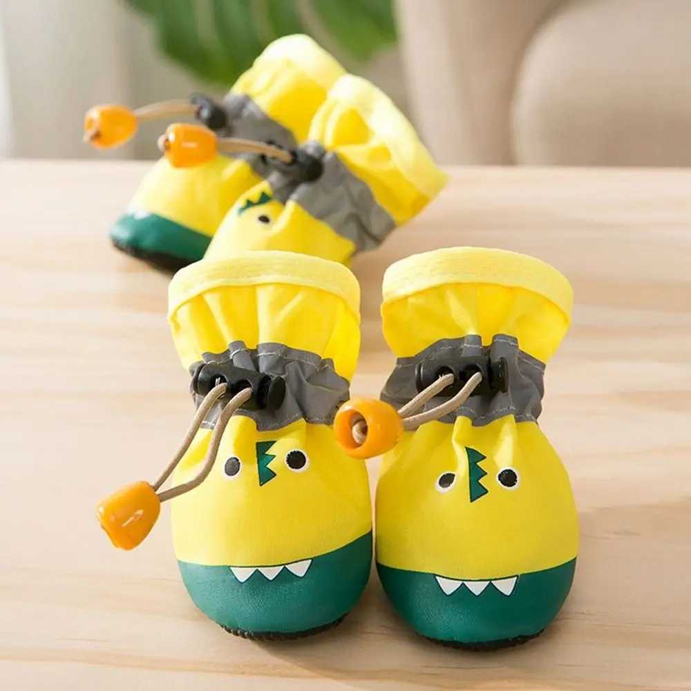 4 pieces/set of pet supplies clothing crocodile dog boots anti slip soft soled dog shoes breathable and washable pet shoes outdoor T2504010