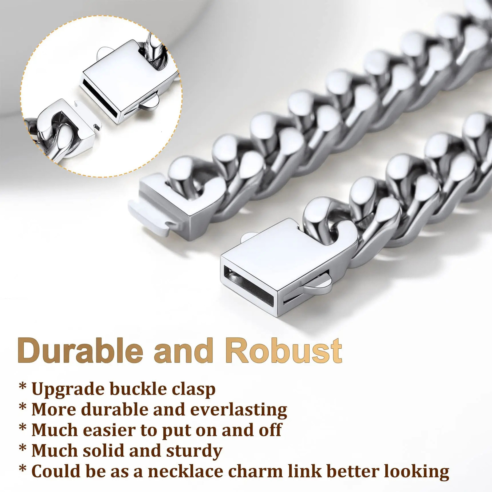 11mm/1m Hip Hop Jewelry 18k Plated Gold Stainless Steel Miami Cuban Bracelet Custom Cuban Link Bracelet Men 250408