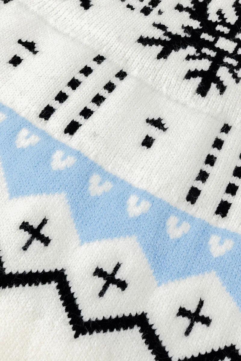 Men's Sweaters Christmas Snowflake Jacquard Festive Atmosphere Round Neck Loose Sweater Warm Knitwear Autumn And Winter Season Outfit