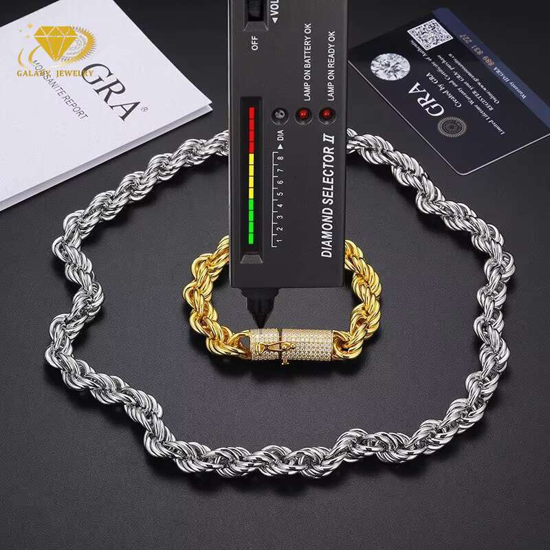 Fashion Fine Jewelry 3mm 4mm 5mm 6mm Chain Hip Hop Luxury 925 Sterling Silver High Quality 18k Gold Plated Custom Men Rope Chain