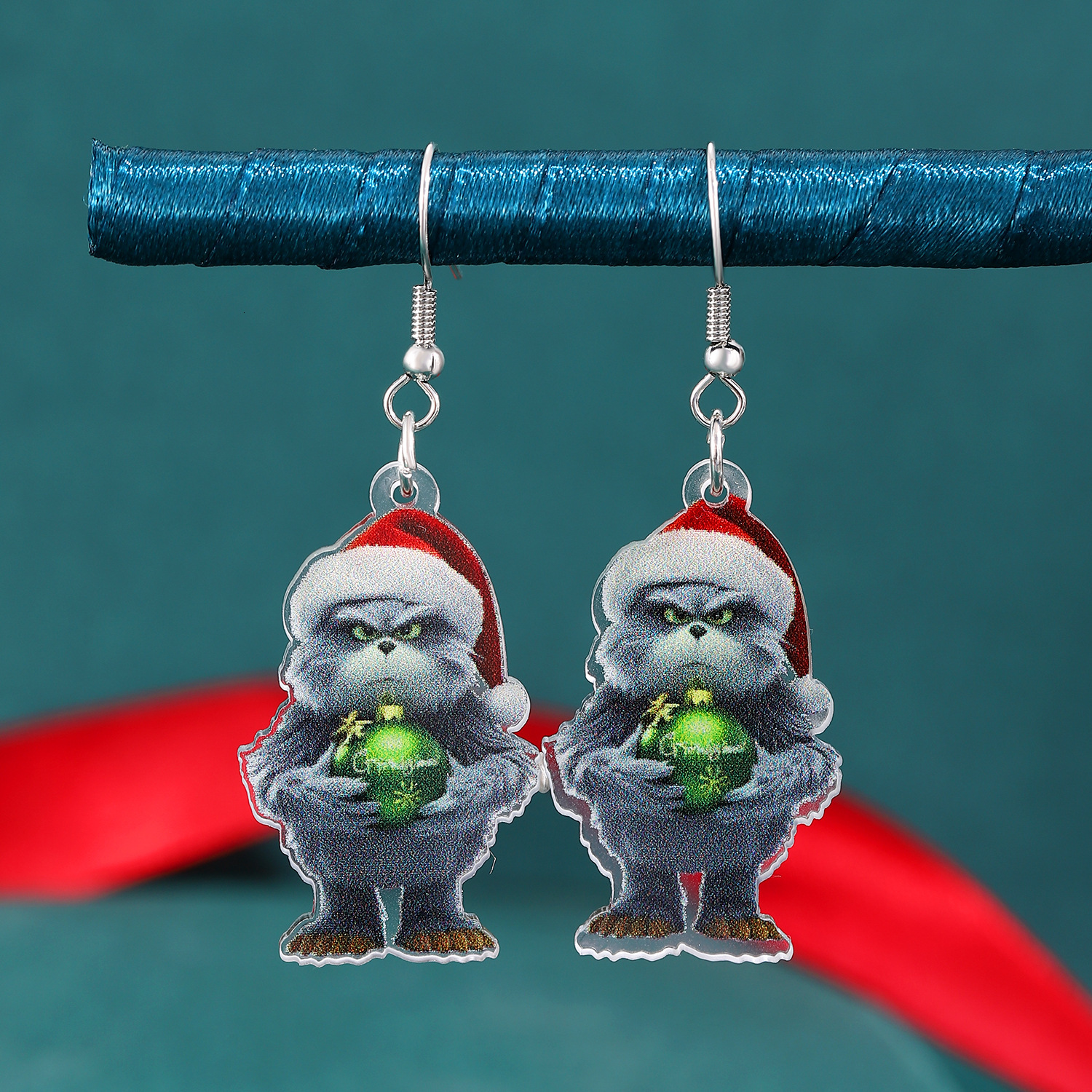 Santa Claus Christmas Tree Acrylic for Women Exaggerated Stud Earrings Jewelry Accessories