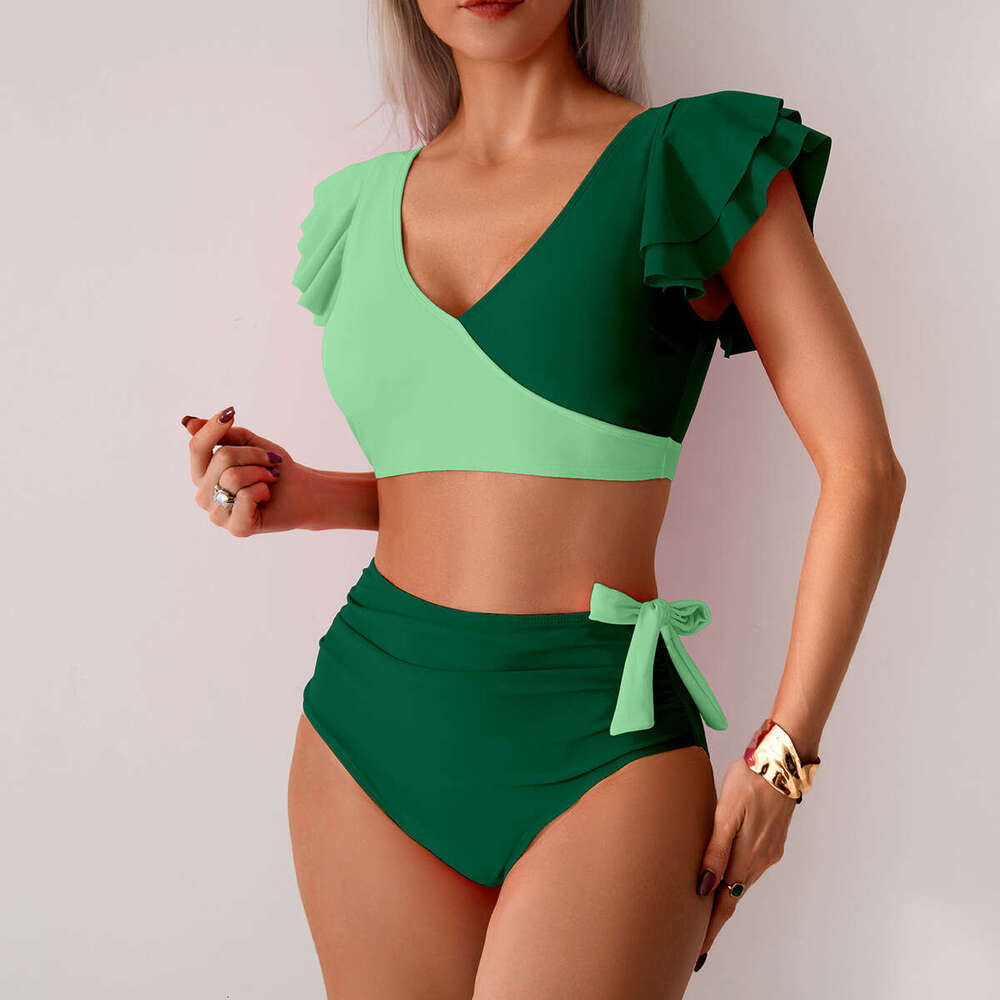 Split Women's European and American High Waist Bikini Swimsuit Wholesale 2025 New Casual Versatile Fashion Clothing