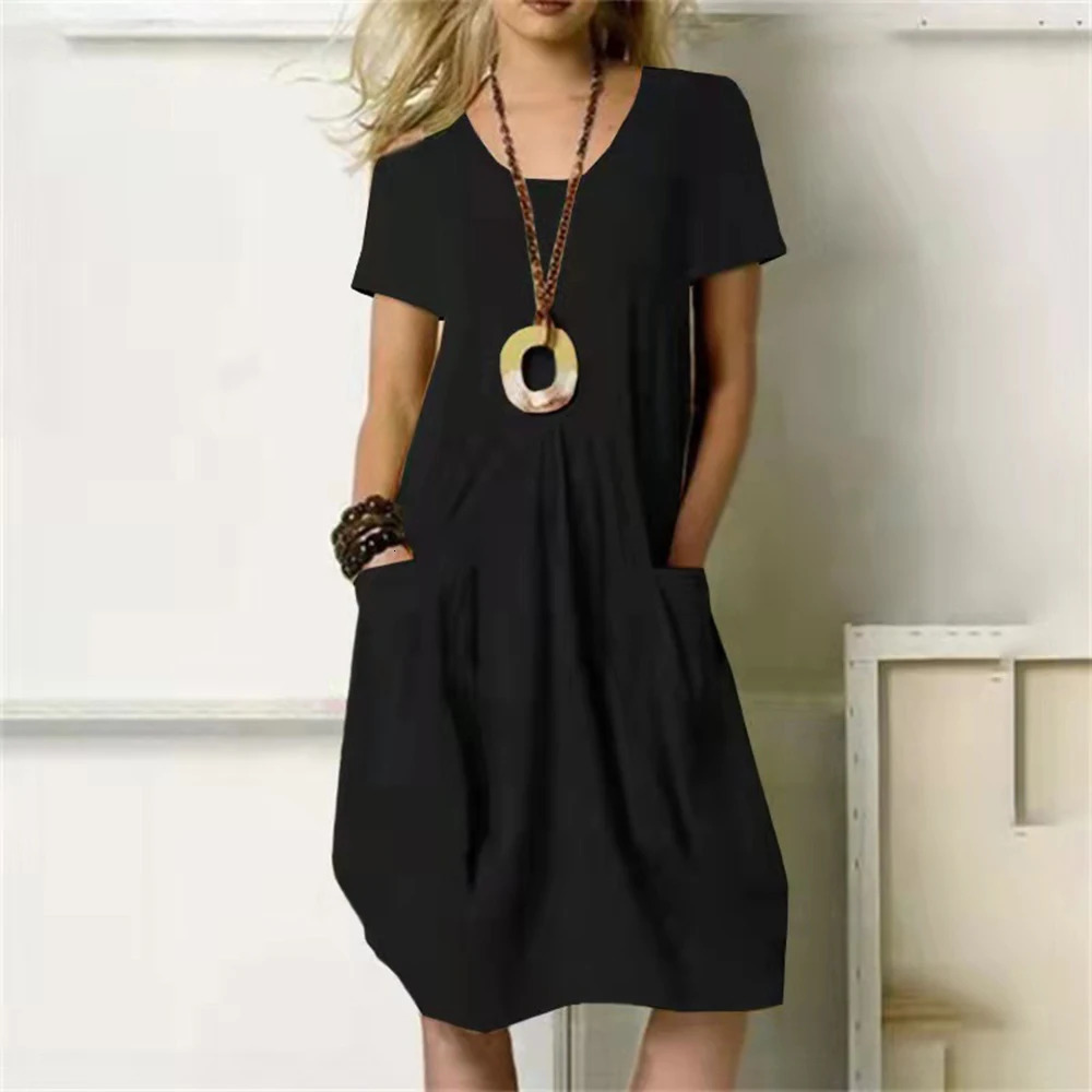 Ultra fine cotton linen womens long skirt summer casual plus short sleeved plus size mini leather jacket womens vest long robe 250409
