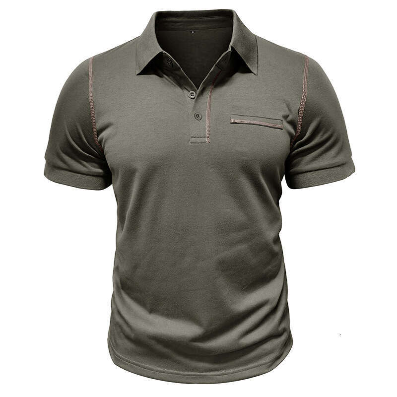 summer European and American short sleeved polo shirt top men's 2025 temperament versatile new trend clothing ins