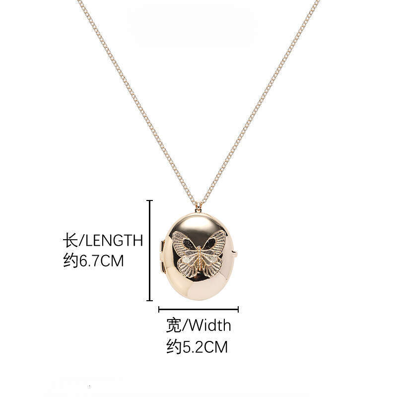 Original Design Round Ball Butterfly Necklace Accessories for Women, Light Luxury Niche Simple High-Quality Texture Collarbone Chain Fashion Jewelry