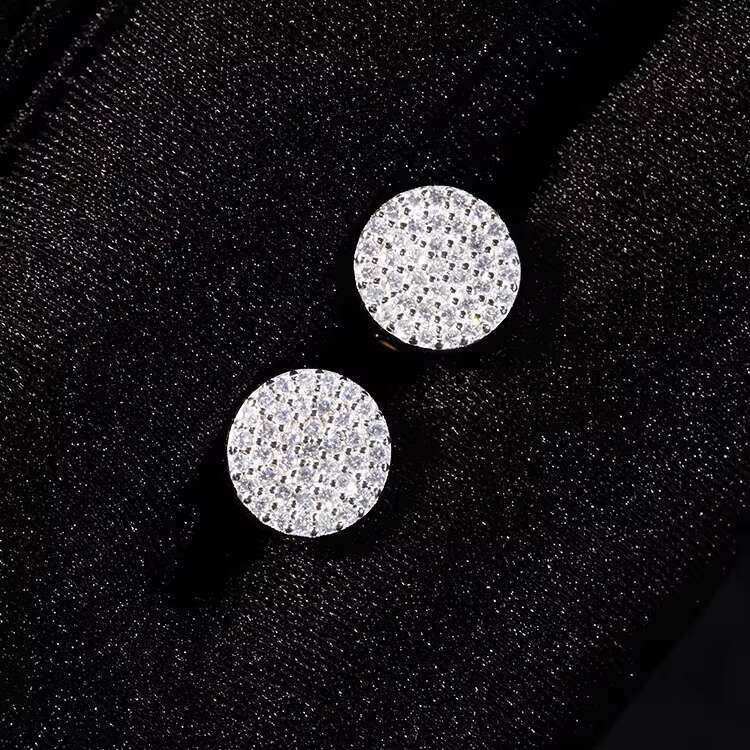 Fine Jewelry Screw Back Women Luxury Gold Plated 925 Sterling Silver Iced Out VVS Moissanite Diamond Stud Earrings for Men