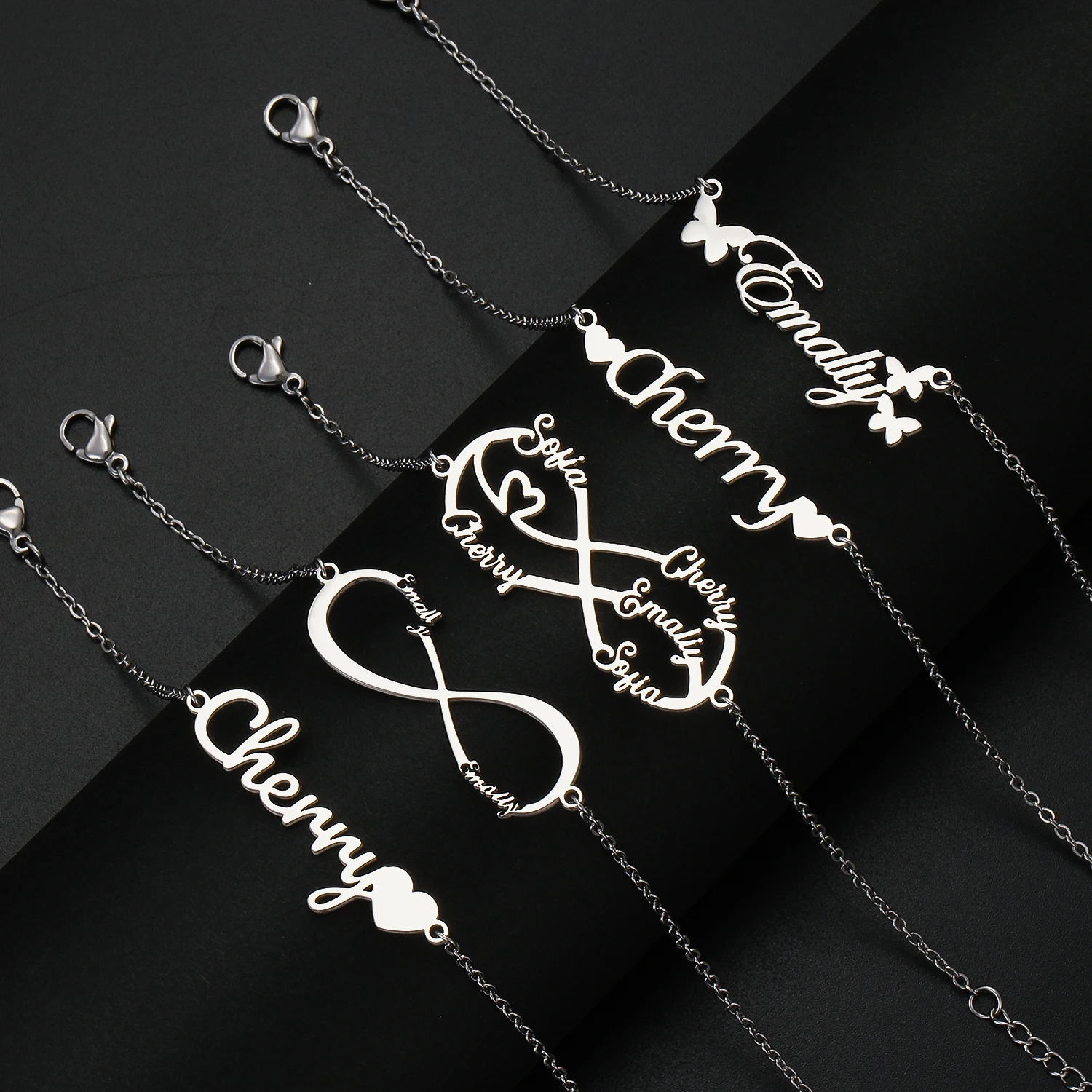 1 piece custom stainless steel custom name jewelry custom letter female pendant necklace 250408
