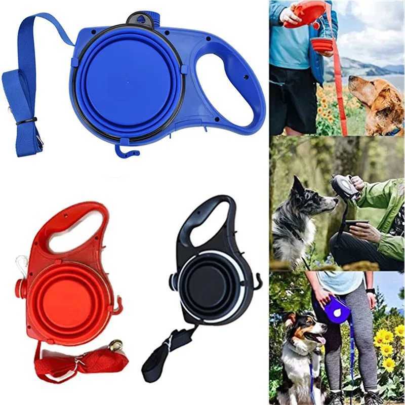 Multifunction Pet Dog Leash with Builtin Water Bottle Bowl Waste Bag Dispenser for Outdoor Walking Traction Rope Pet Accessories J251110