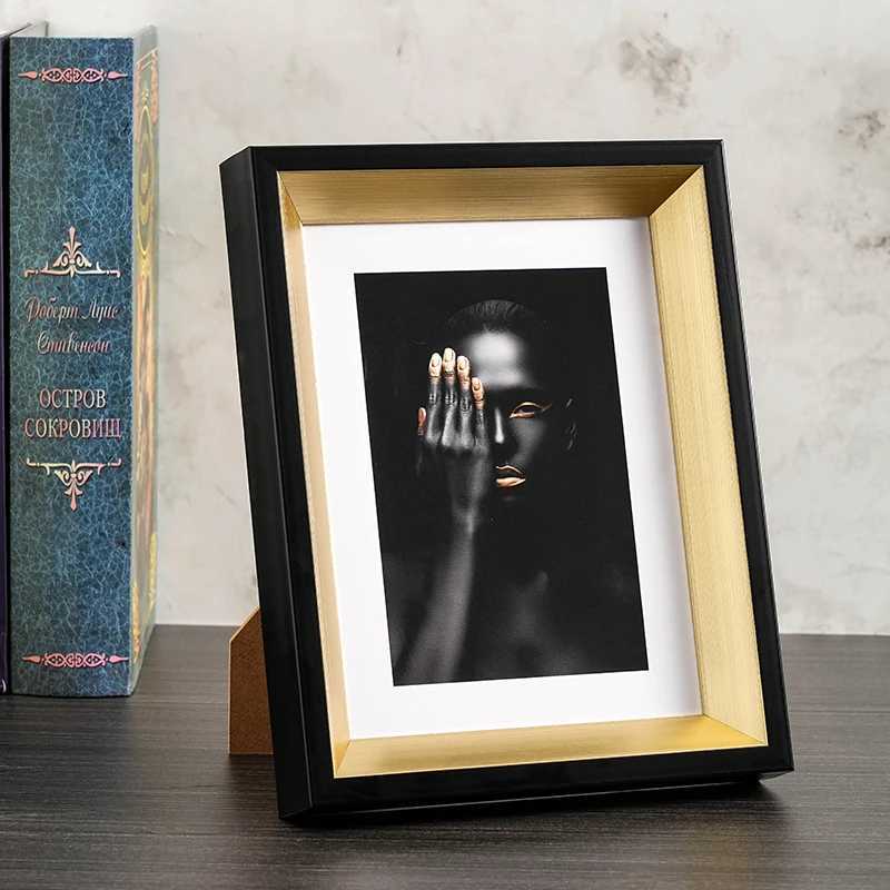 retro black gold display platform 6-inch 8-inch 10 inch photo A4 ornament Wall mounted high-end art frame L251110 H260306
