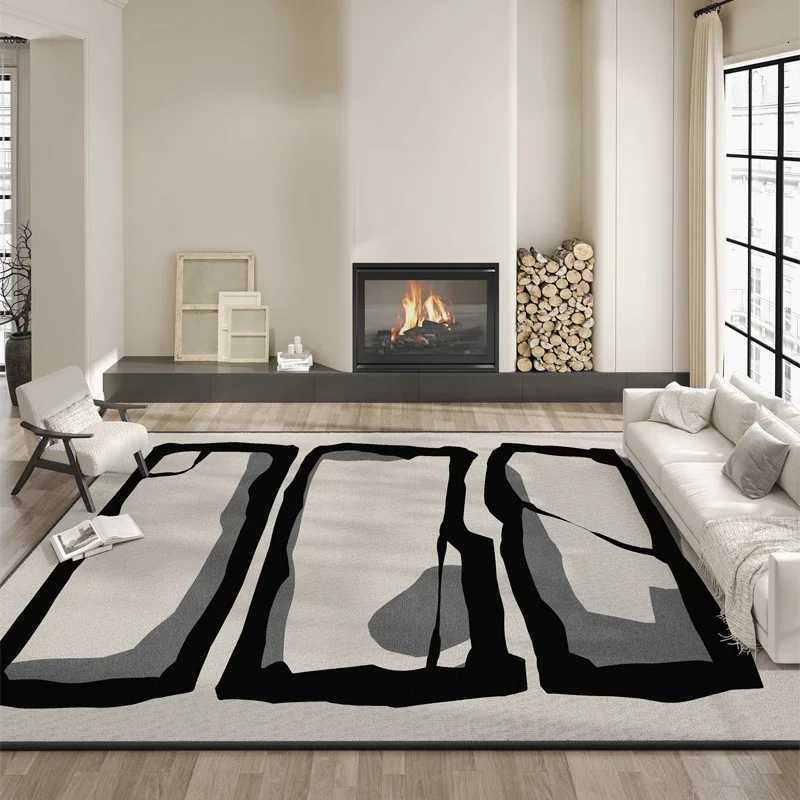 Light Luxury Living Room Decoration Striped Carpet Thicken Study Rug Home Cloakroom Anti-slip Mat Modern Style Rugs for Bedroom Y251110