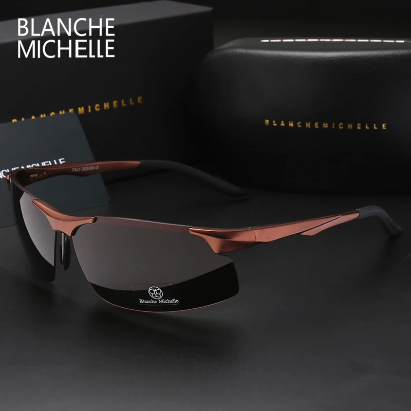 aluminum magnesium mens sunglasses polarized sports driving night vision goggles fishing UV400 frameless 250410