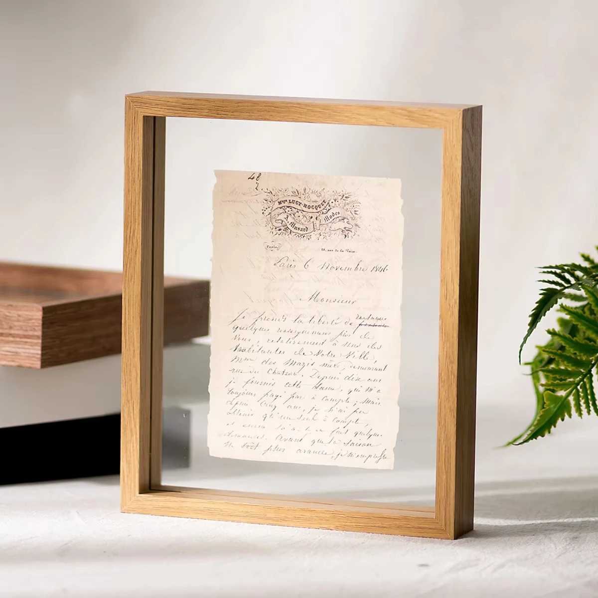Wood Specimen With Real Glass FramePicture For Wedding Picture Frame Desktop Photo Decor L251110 H260306