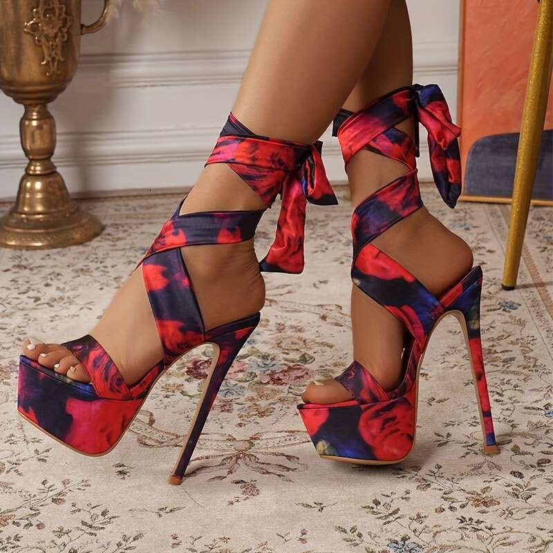 New 2025 Roman-Style High-Heeled Sandals With Straps, Featuring A Design, Perfect For Sexy Parties And Runways, Available In Women's Sizes 35-42.