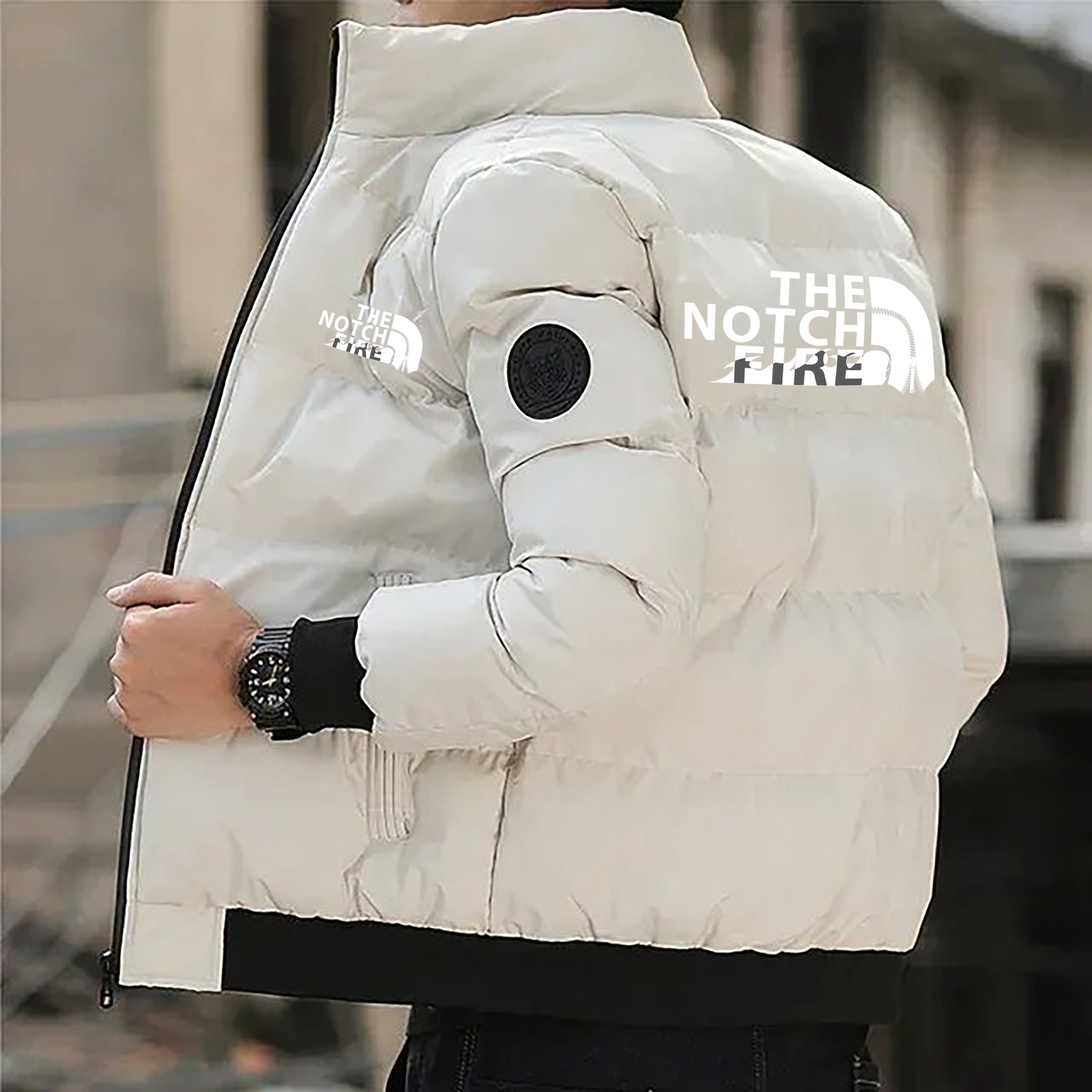 Men's Winter Cotton-Padded Coat, Warm Thickened Padding Stand Collar, Windproof Casual Daily & Outdoor Outerwear