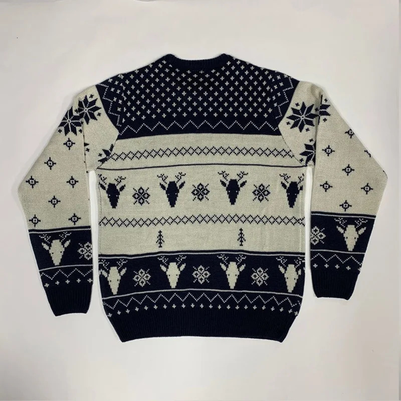 Quick sale crossborder supply pullover sweater round neck jacquard vintage car mens Christmas sweater spot 251103