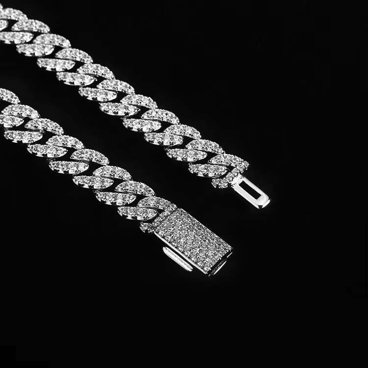Rap singer jewelry 6mm sterg sier Miami Cuban chain ice zirconia hip-hop bracelet gold-plated master
