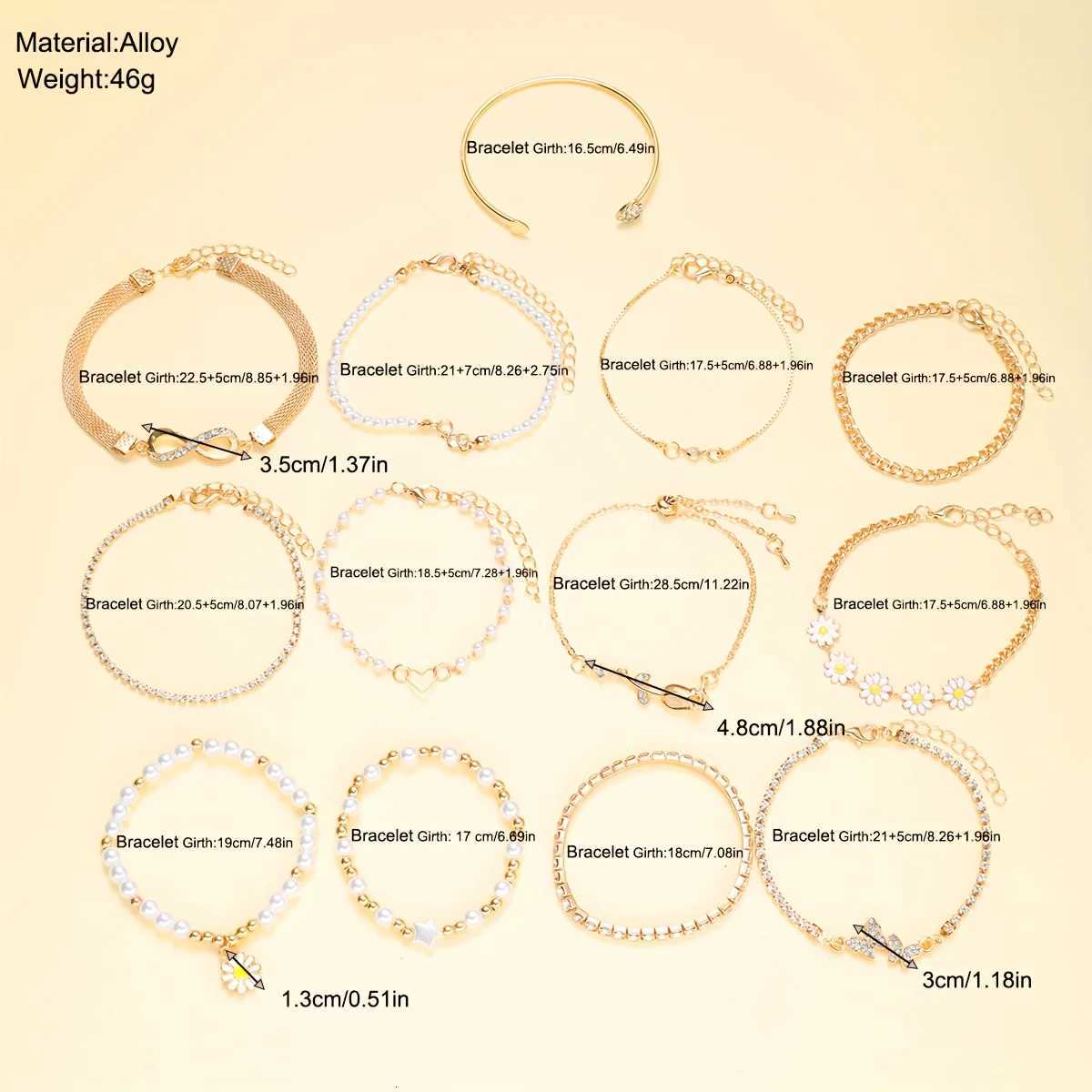 16/13 Bohemian style girl bead bracelet set multi-element bracelet set daily vacation wear graduation season gift givingT251110