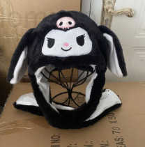 Sanrio Winter Warm Soft Plush Hat Kawaii Kuromi Ear Moving Hat Cute Anime Winter Toy Kids Girl Gifts H251110