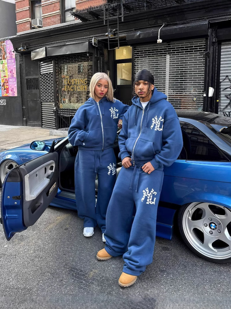 Designer Men's Hoodies Luxury Harajuku Hip Hop Tracksuit Men Letter Print Black Two-piece Set Clothes Zipper Hoodie Baggy Sweatpants Casual Stree