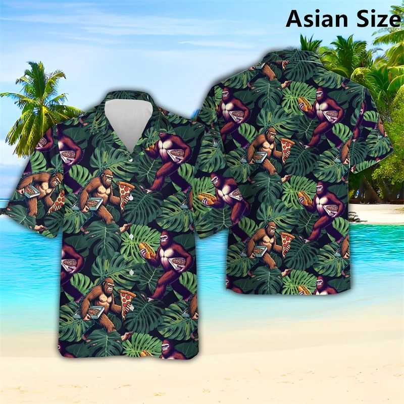 Fashionable Shape Hawaiian Mens Shirt Summer Trend Collar Button 3D Printed Shirt Cool Street Clothing Oversized CHIldrens Shirt X250410