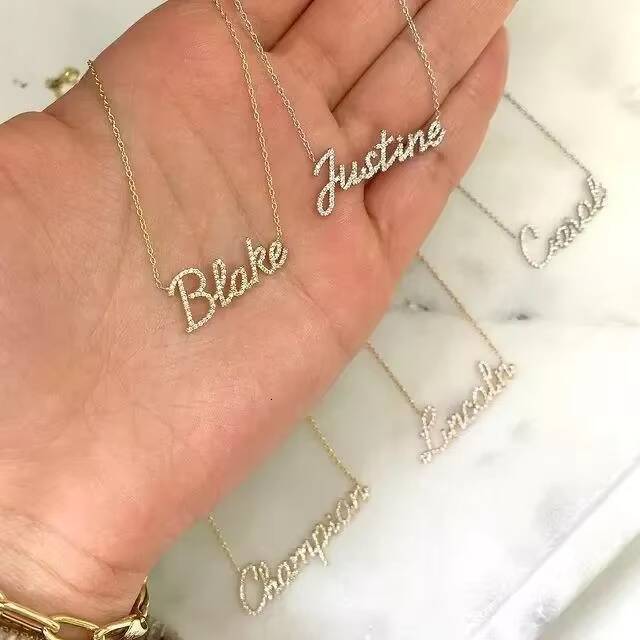 Dropshipping Moissanite S925 Sterling Silver 18k Gold Plated Stacking Custom Necklace Pendant for Valentines Gift